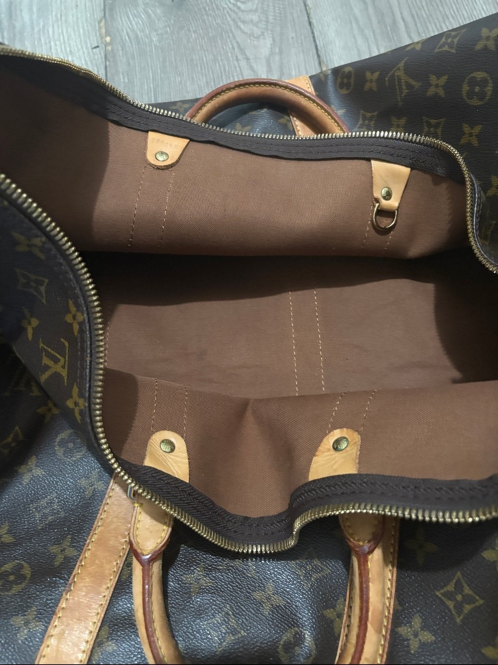 Louis Vuitton Monogram Keepall Duffle Bag - Brown & Tan - Picture 9 of 16